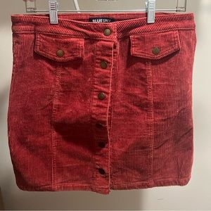 Corduroy Button Up Skirt